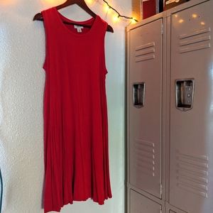 Red Midi Tank Top Dress